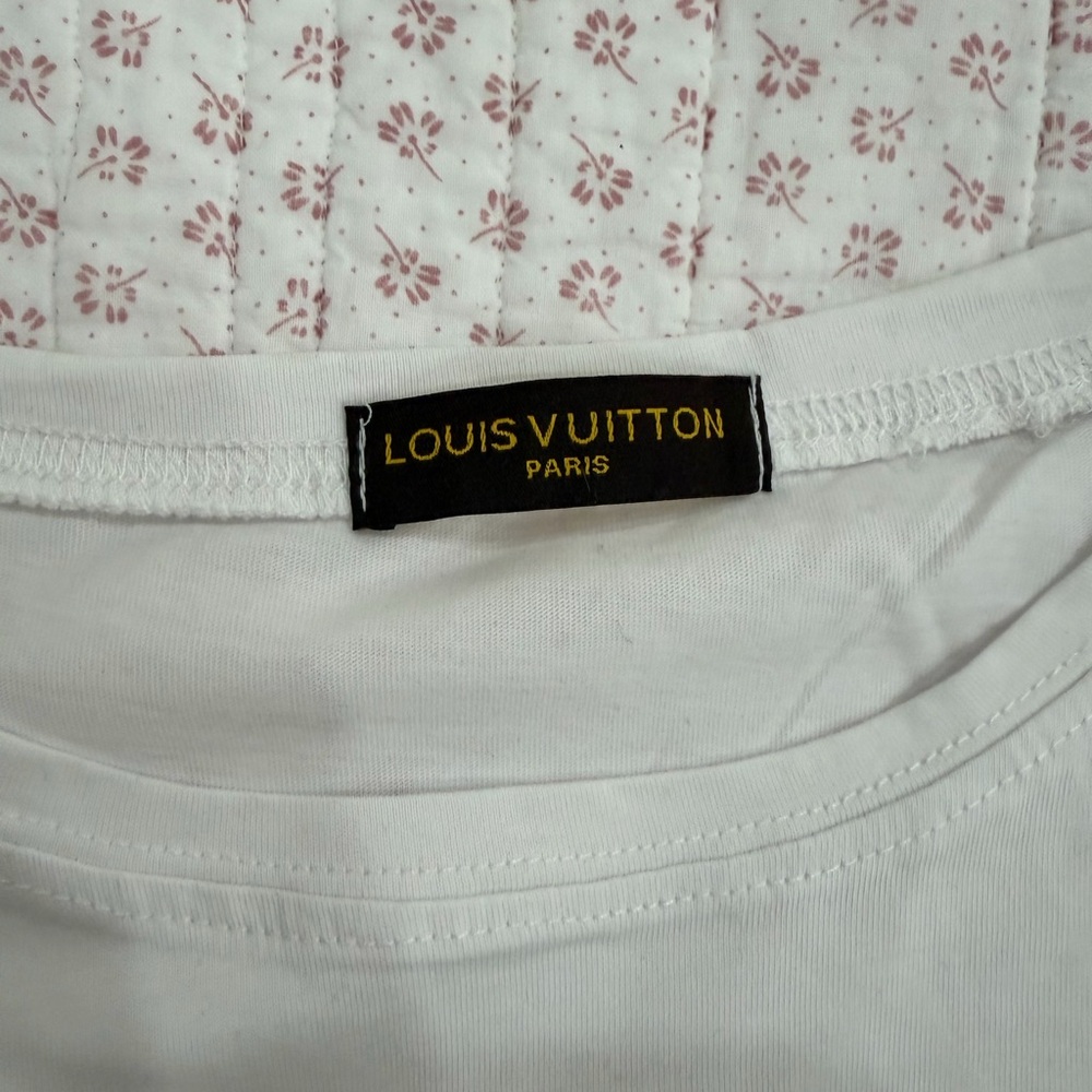 “L V” Tee with Navy and Yellow Logo - Picture 2 of 4